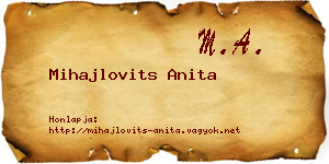 Mihajlovits Anita névjegykártya